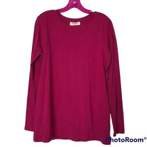 Magenta Crew Neck Layering Top - NWOT Size XL